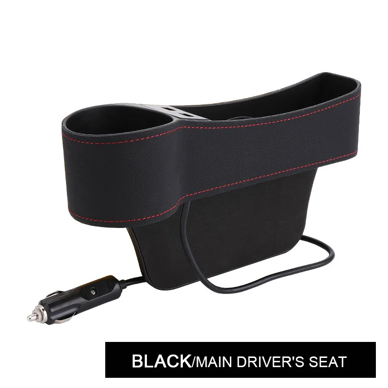 Black Main Driver Органайзер для автомобильных сидений, 2 usb порта, зарядка из искусственной кожи, карман для автомобильных сидений, чехол для хранения - Название цвета: Black Main Driver