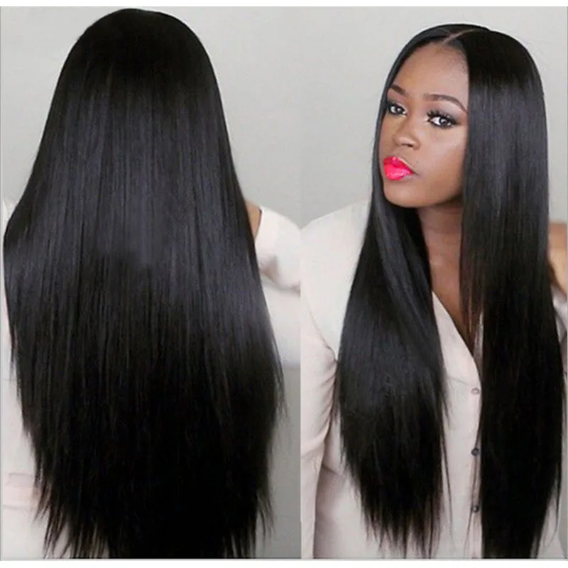 Shopify волосы прямые Синтетические на кружеве парик Lomg парики малазийские с