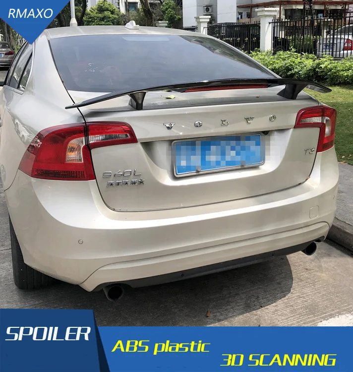 Спойлер для Volvo S60 2008 2018 спойлер из высококачественного АБС материала заднего