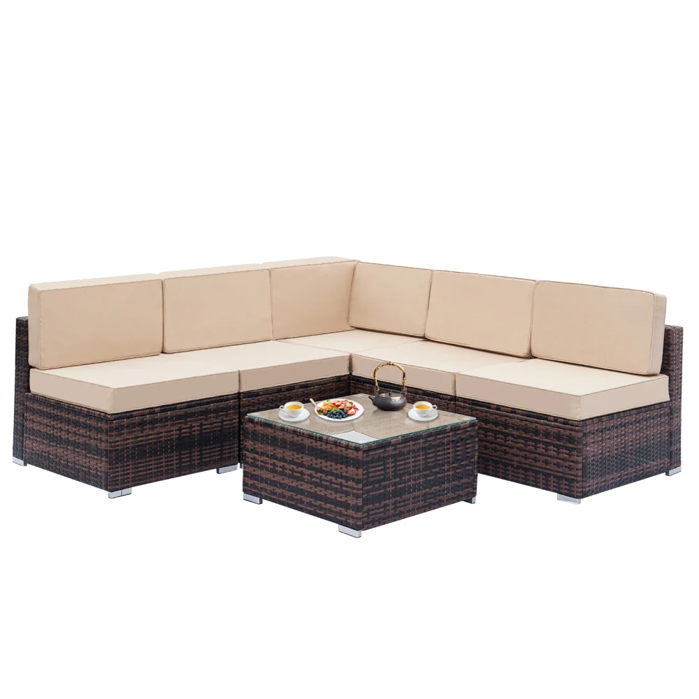

【US Warehouse】Fully Equipped Weaving Ratt Fully Equipped Weaving Rattan Sofa Set （Outdoor rattan sofa）