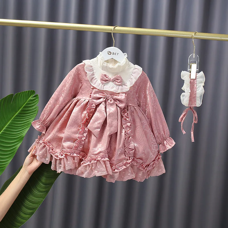 

Cekcya Baby Girl Lolita Royal Dress Children Spanish Princess Dresses Infant Bow Ball Gown for Girls Christmas Birthday Vestidos