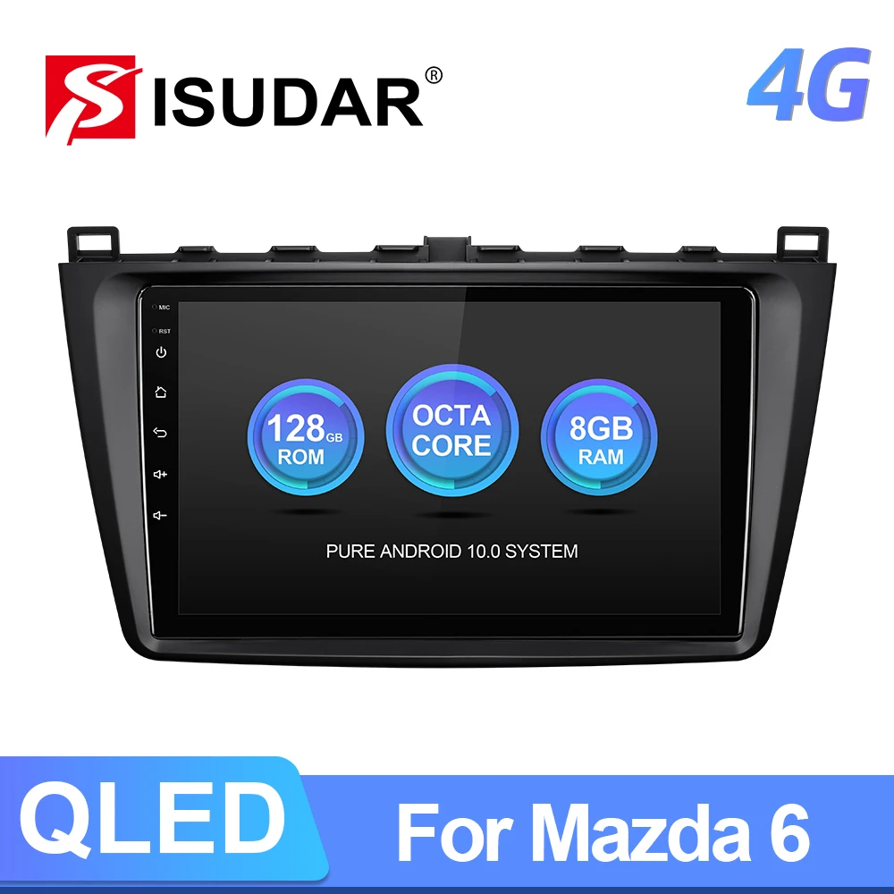 Автомобильный радиоприемник ISUDAR T72 QLED Android 10 для Mazda 6 2 3 GH 2007-2012 GPS-навигация