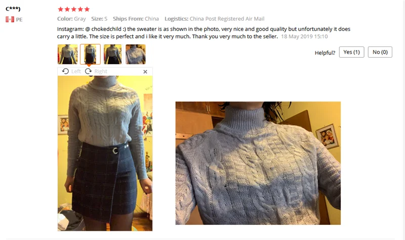 Свитер с воротником-хомутом Женский Повседневный вязаный короткий свитер