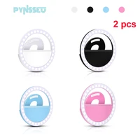 pynsseu 2pcs usb charge selfie ring light flash led lamp photography led portable light enhancing for iphone computer