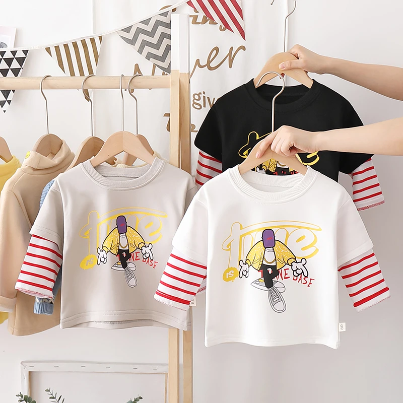 Новинка весенне Осенняя детская повседневная одежда рубашка с принтом для