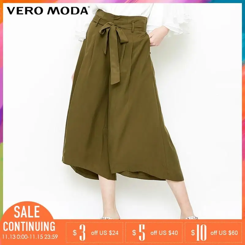 Vero Moda женские весенние и летние 2019 свободные широкие укороченные брюки | 31826J516