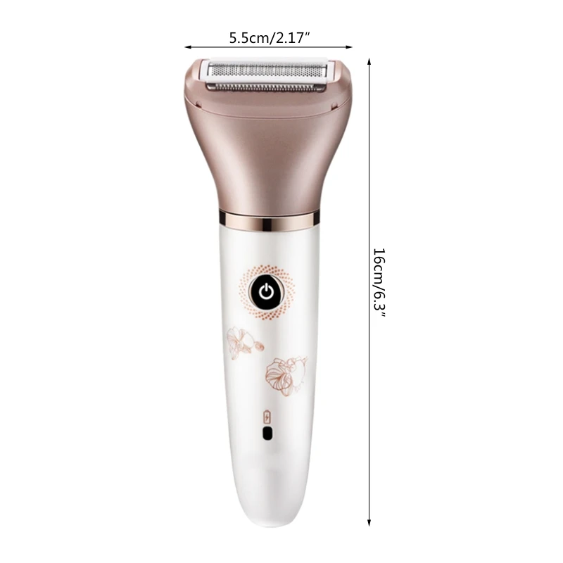 

Women's electric shaver-2 in 1 for face and bikini legs, underarms wet and dry, painless with 2 rechargeable trim heads