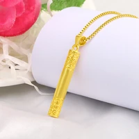 cylinder pendant chain for women men yellow gold filled clouds design trendy jewelry gift