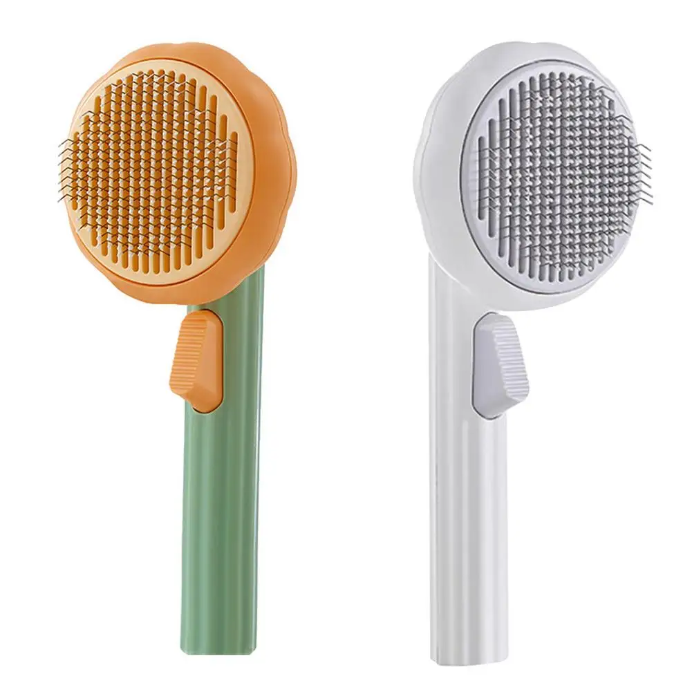 

Щетка для домашних питомцев с тыквой, самоочищающаяся расческа для вычесывания собак и кошек, расческа для ухода за шерстью спутанных и спу...