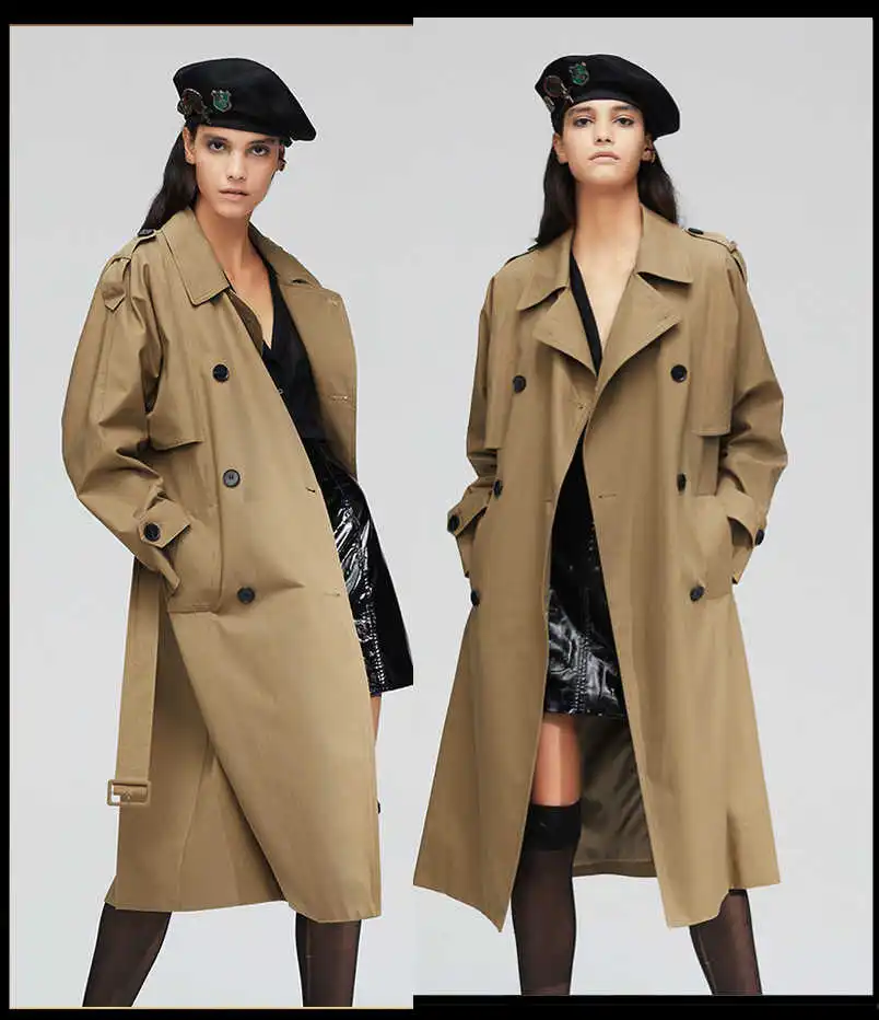 

Женский двубортный Тренч, классическое пальто в английском стиле на осень/зиму, ветровка, шикарное Женское пальто A638, 2021