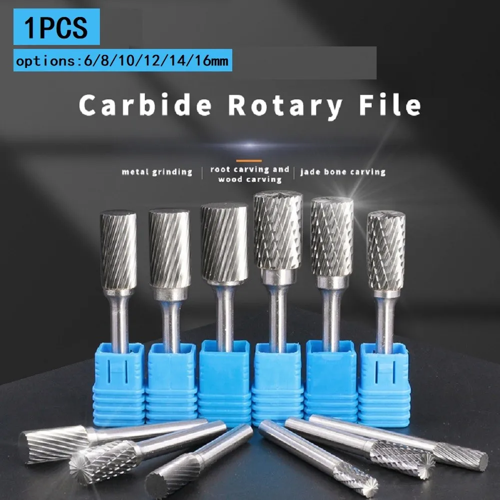 

Carbide Rotary File Milling Metal Grinding Cutter Burr Head Drill Bit Woodworking Tools 6-16mm Cutting Edge Diameter Milling