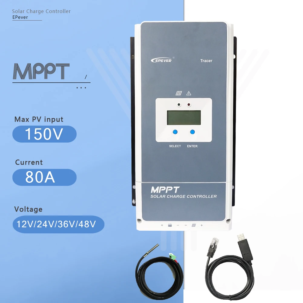 With RS485 with TS-R MPPT 80A контроллер солнечного заряда 48 В/36 В/24 В/12 В отрицательный наземный аккумулятор Макс 200 в PV VOC регулятор солнечного заряда с ЖК-дисплеем - Цвет: With RS485 with TS-R