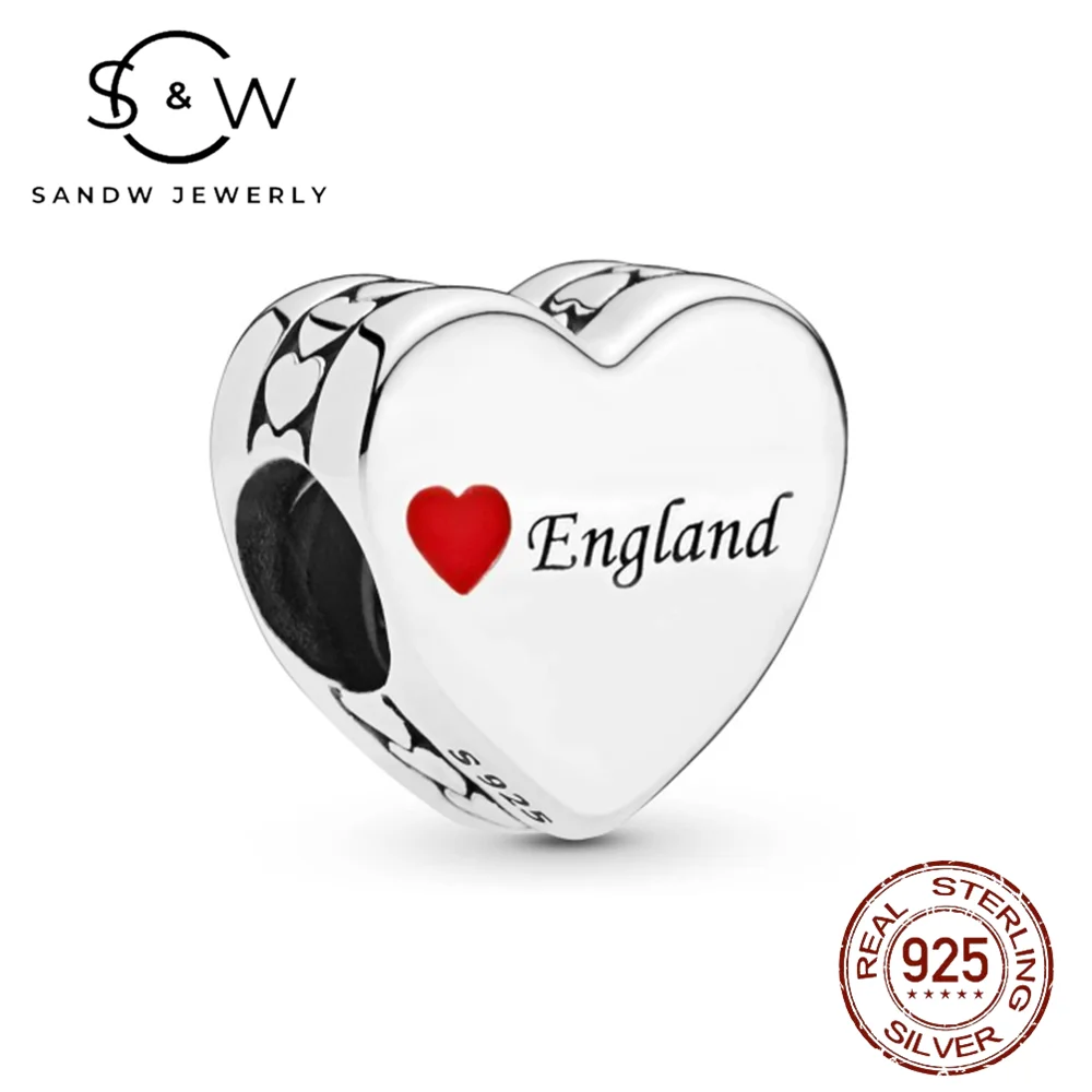 

Charms DIY Beads S925 Sterling Silver Original 1:1 Love Heart Shape Wedding Jewelry For Girlfriend beads for jewelry making