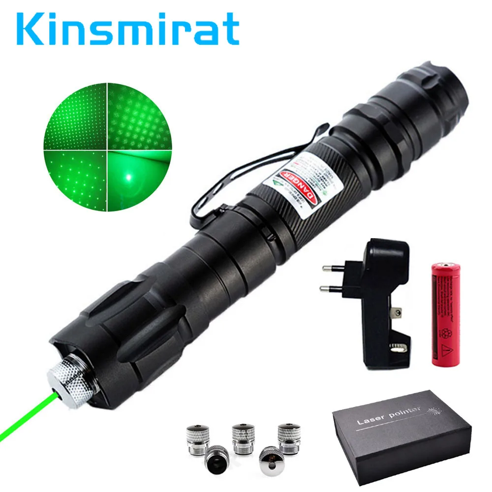 

Hunting High Power Green Laser 009 Lasers Pointer 10000m 5mW Hang-type Adjustable Focus Burning Lazer Sight Starry Head