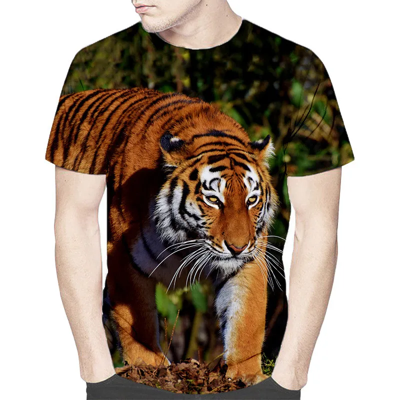

Men's women's 3D tiger print T-shirt casual short-sleeved O-neck breathable hip-hop summer new 2021 T-shirt