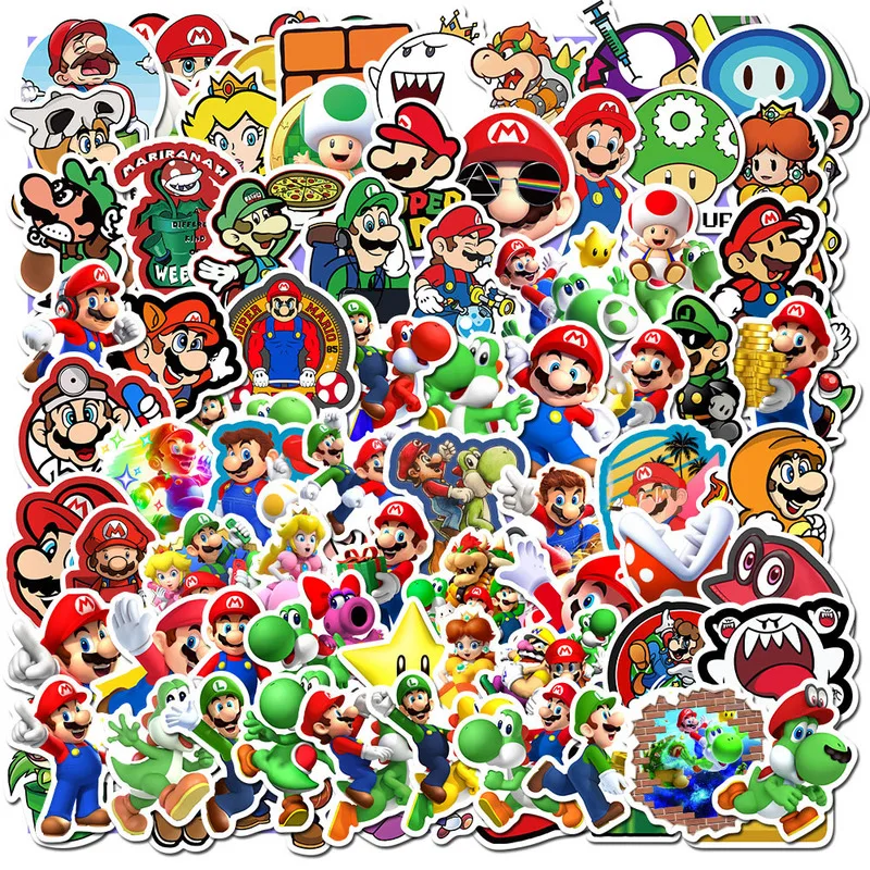 

10/30/50pcs/pack Cute Sticker Game Mario Cartoon Sticker Waterproof Suitcase Laptop Guitar Skateboard Toy Lovely Stickers toys