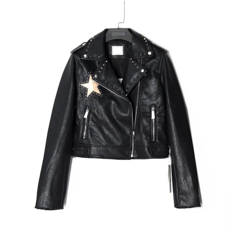 2019 Новая модная весенняя куртка из искусственной кожи с буквенным принтом