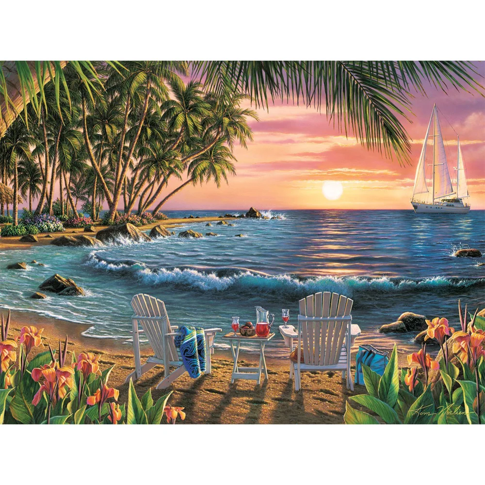 

5D DIY Diamond Painting Sunset Scenic Seaside Cross Stitch diy Diamond Embroidery Diamond Mosaic home decor Needlework gift