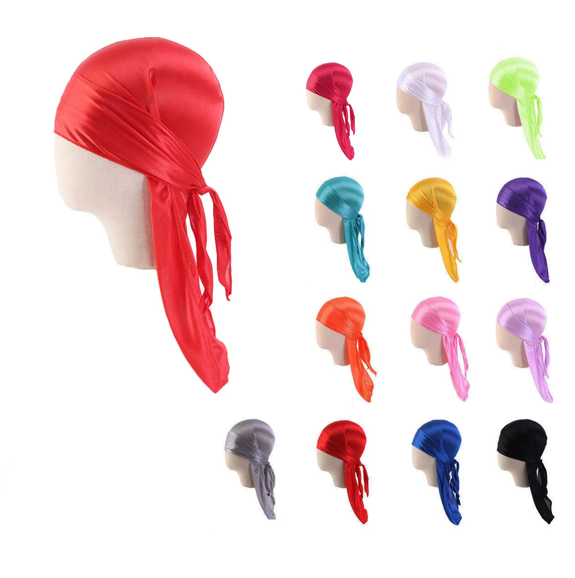 Шелковая дураг для мальчиков Пиратская шапка с длинным хвостом банданы в стиле