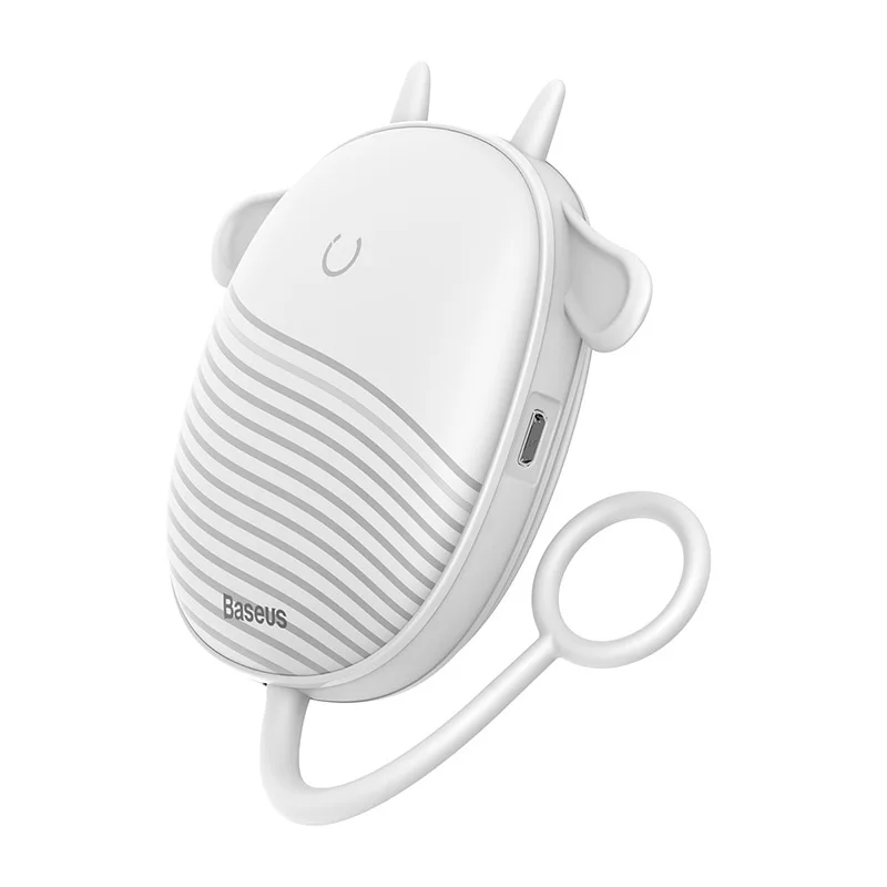 Белый Baseus обогреватель для рук грелка USB Перезаряжаемый удобный обогреватель карманный мини мультяшный электрический обогреватель теплый с лампой - Цвет: Белый