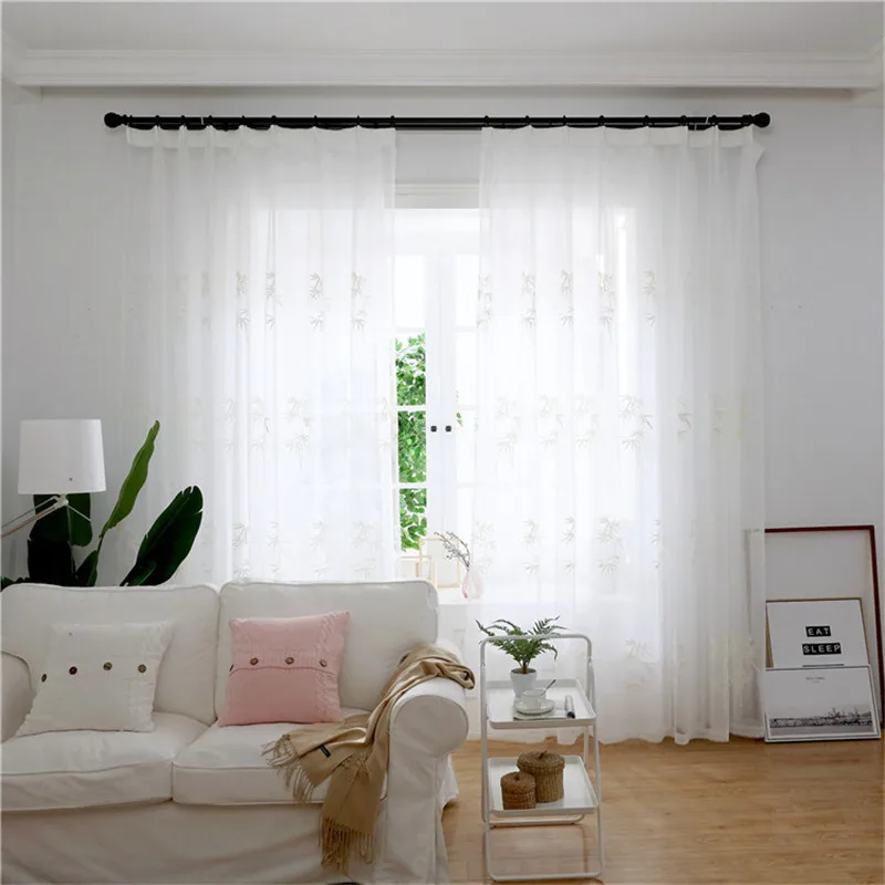 Вышитая богатая бамбуковая Цветочная кружевная вуаль занавеска занавес комнаты