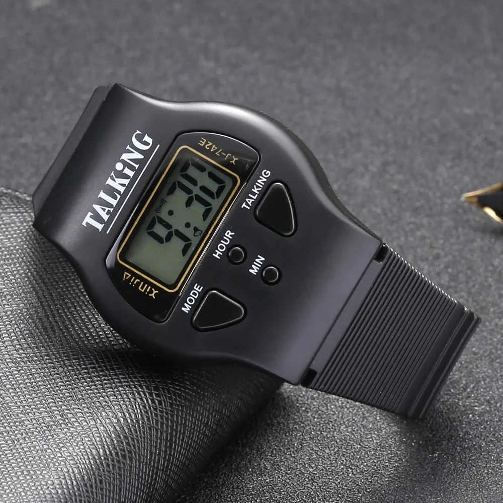 English Talking Wristwatch Electronic Sports Watche with Alarm 742E