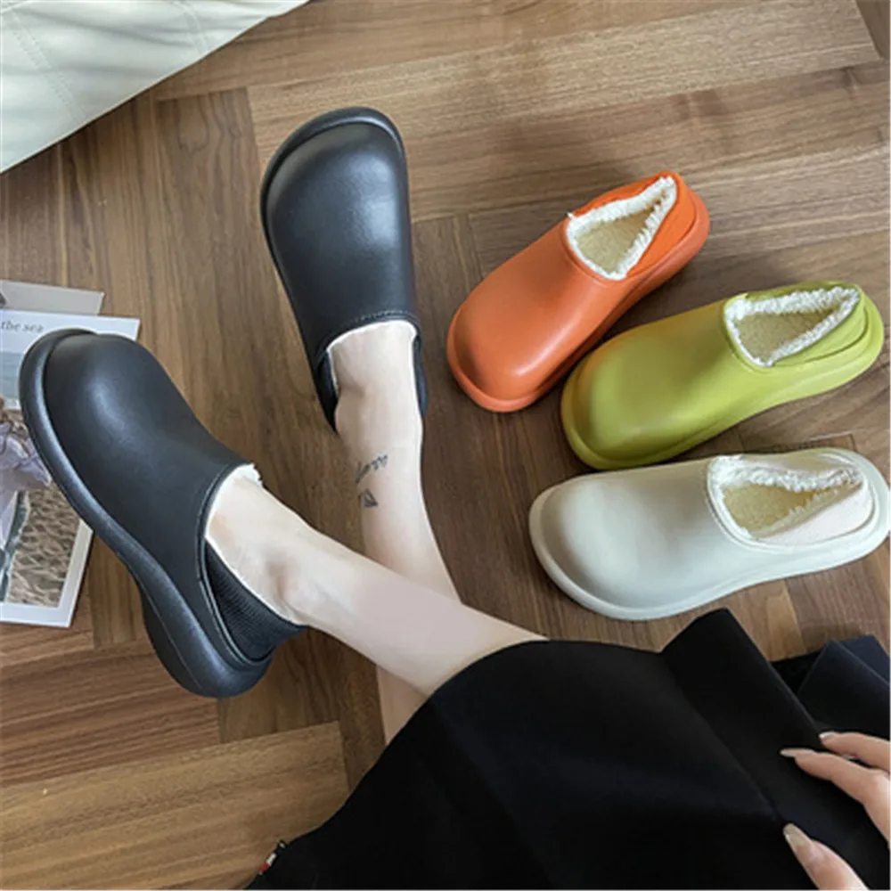 Новинка хлопковые тапочки на толстой подошве женская теплая обувь плоской
