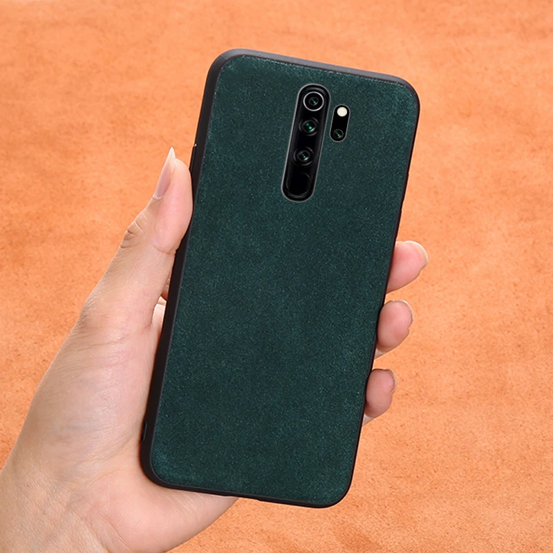 Genuine Cow Suede Leather Cell Phone case for Xiomi Redmi Note 8 7 Pro Note 8T Cover For Xiaomi Mi A3 A2 8 9 Lite 9T Note 10 Pro