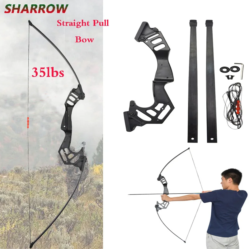 35 фунтов прямой Тяговый лук для стрельбы из лука 53 дюйма мощный задний охоты