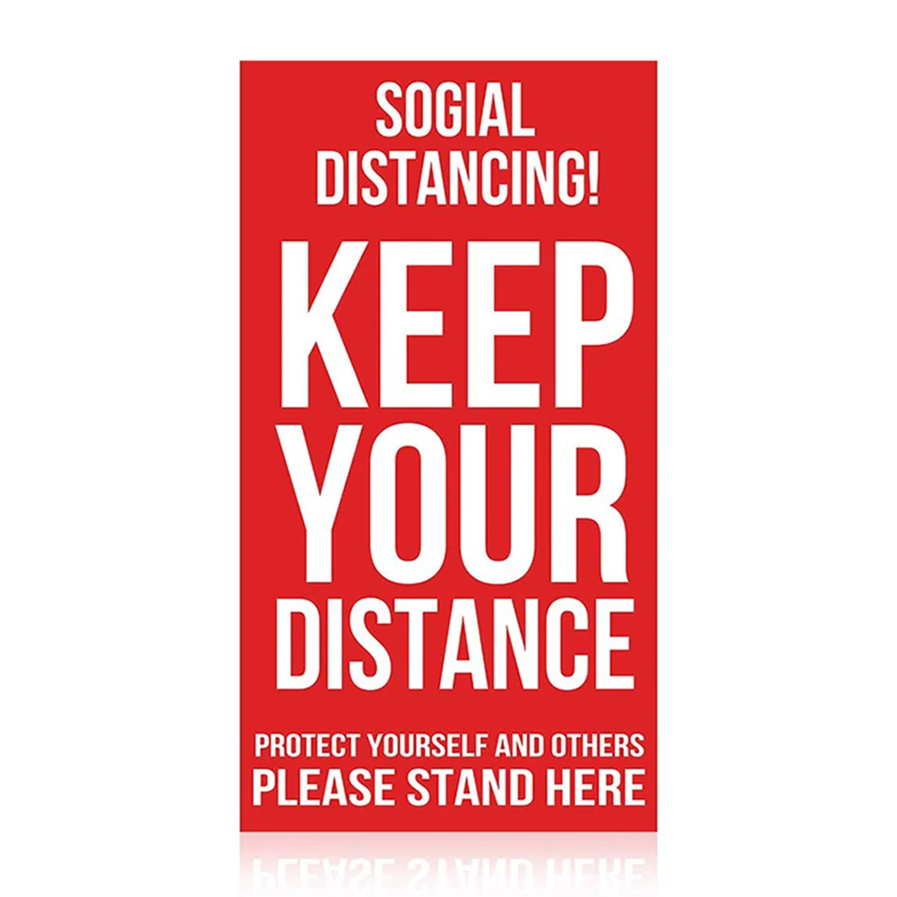 

Safety Warning Sticker Keep Your Distance Caution Decal for Public Occassion Market Mall UY8