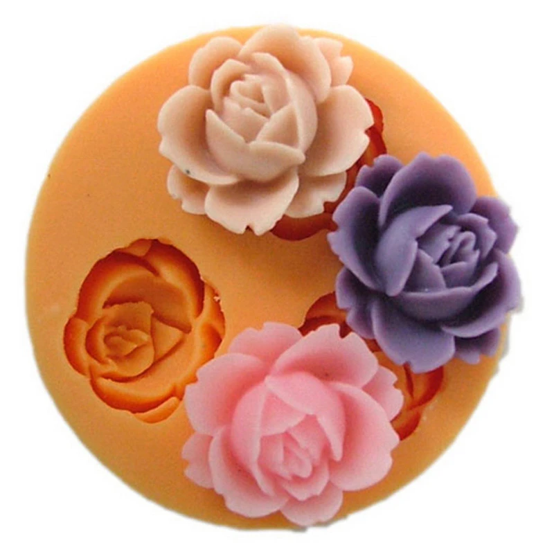ANGRLY новые красивые в форме цветка 3D силиконовая форма Роза шоколадные торт с