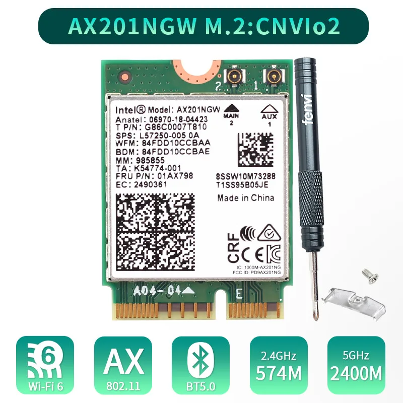 2 4 Гбит/с Wi Fi 6 беспроводная карта для Intel AX201 AX201NGW CNVio Bluetooth 5 0 сетевая адаптер 802.11ax/ac