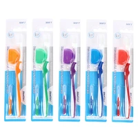 oral hygiene care orthodontic tooth brushes v shaped orthodontic toothbrush soft bristle with one inter dental brush