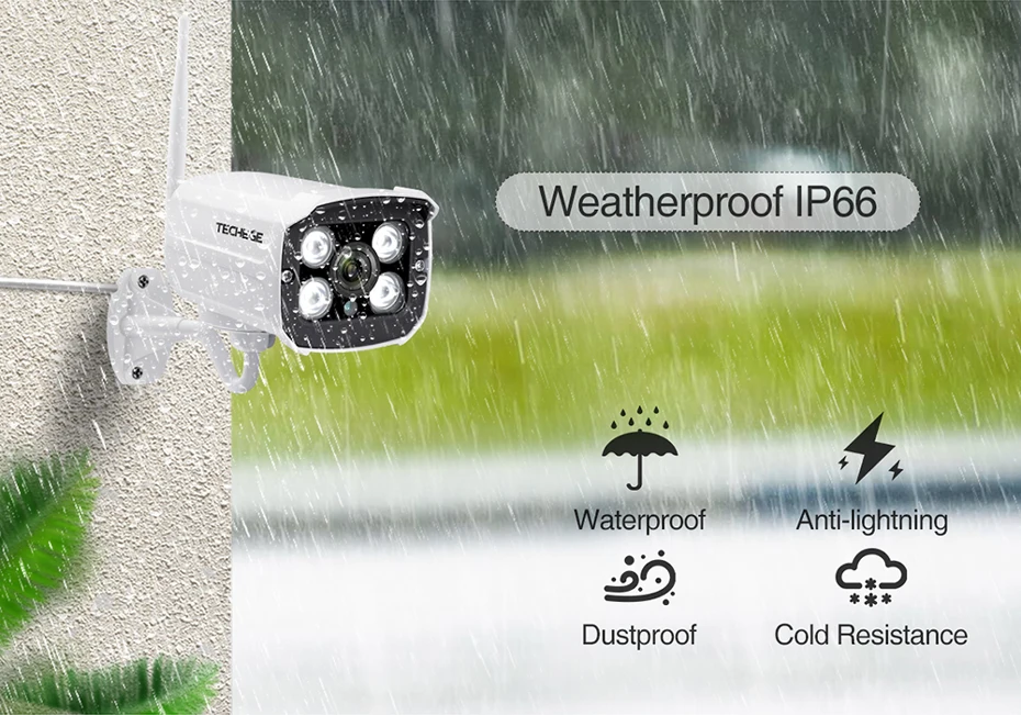 Techege HD 1080P беспроводная SD карта слот аудио IP камера 2.0MP wifi камера безопасности ночное видение металлическая Водонепроницаемая камера для улицы