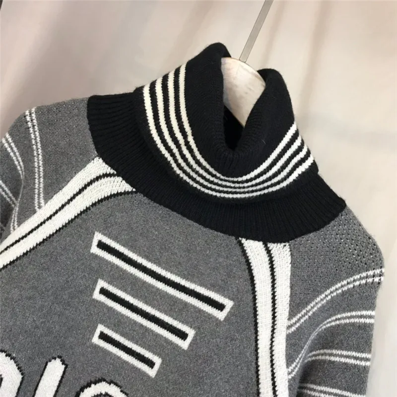 Роскошный бренд высокое качество подиумный дизайнерский новый свитер зимний