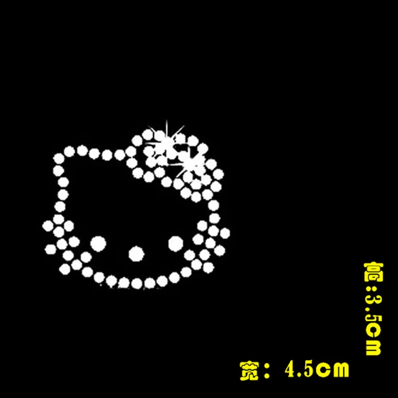

6pc/lot Little Cat patch hot fix rhinestone transfer motifs designs iron on transfer fixing rhinestones for shirt