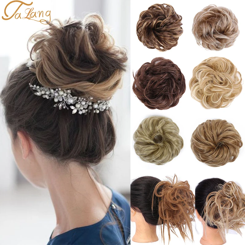 

TALANG Synthetic Chignons Hair Scrunchies Extensions Hair Piece Wrap Ponytail Hair Tail Updo Fake Hair Bun Hairpiece For Women