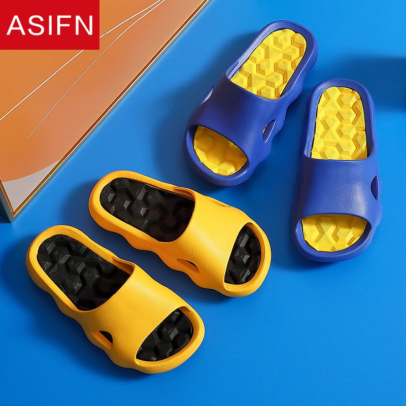 

ASIFN Summer Fashion Men Slippers Indoor Outdoor Bathroom Slipper Soft Bottom Anti-slip Home Floor Slides Ladies Men Shoes