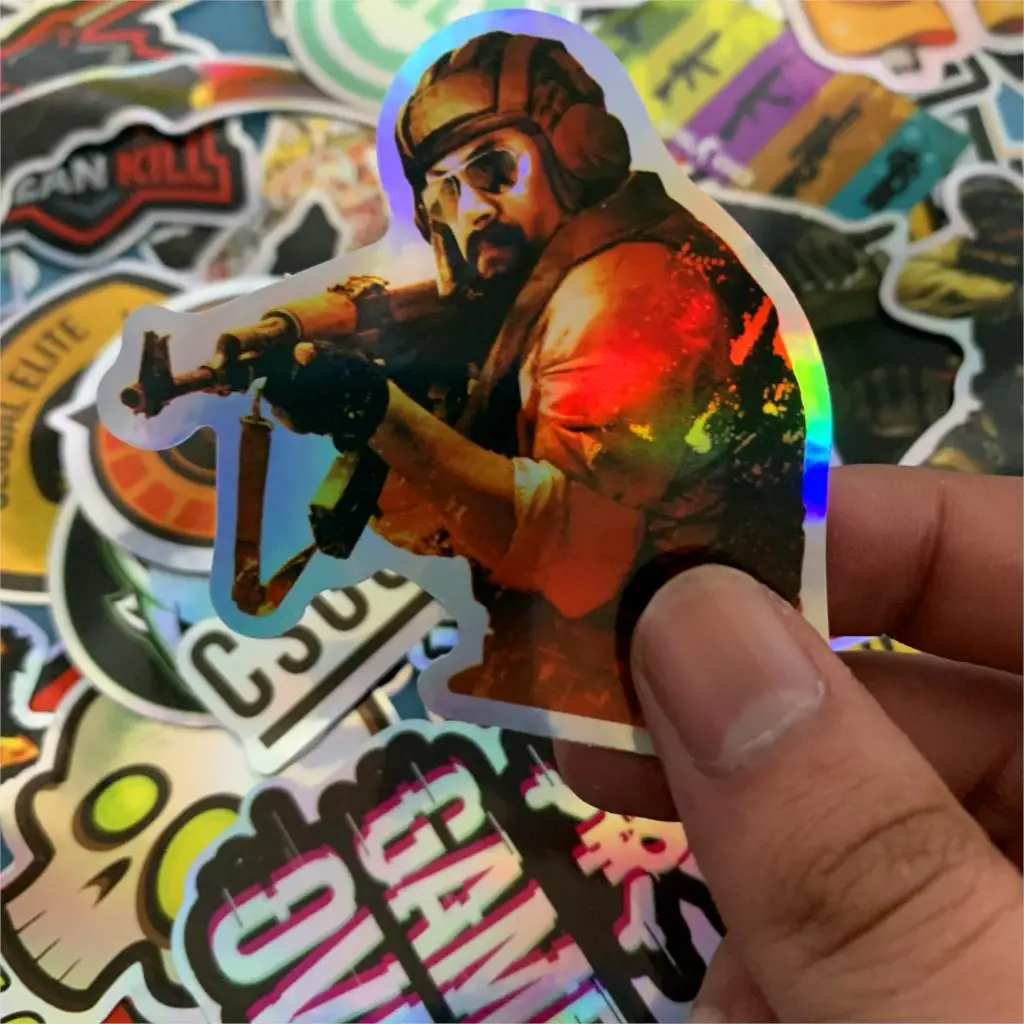 50 шт. CS GO лазерная наклейка s мотоцикл аниме игра для мальчика ноутбука Funnyny