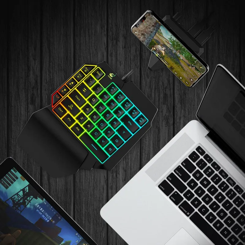 USB Проводная клавиатура мышь одна рука портативный отзывчивый ПК телефон игровой