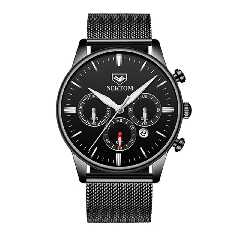 

NEKTOM watch men's trend mesh quartz watch fashion waterproof luminous watch