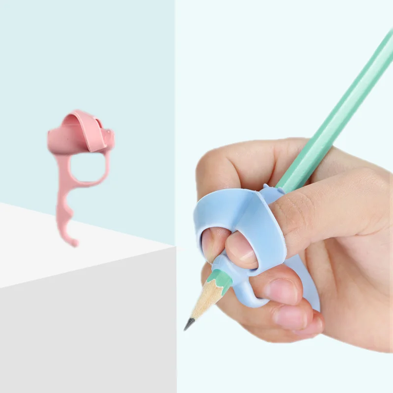 

4 Pencils Handle Right Hand Helps Children Learn Holding Pen And Writing Posture Correction Magic Fits Pencil Soft Color Random