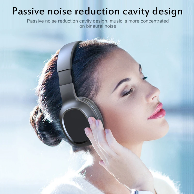 

5.0 Earphones T5 HiFi Active Noise Cancelling Wireless Headphones Bluetooth Over Ear Headset Microphone Phones Handsfree Music