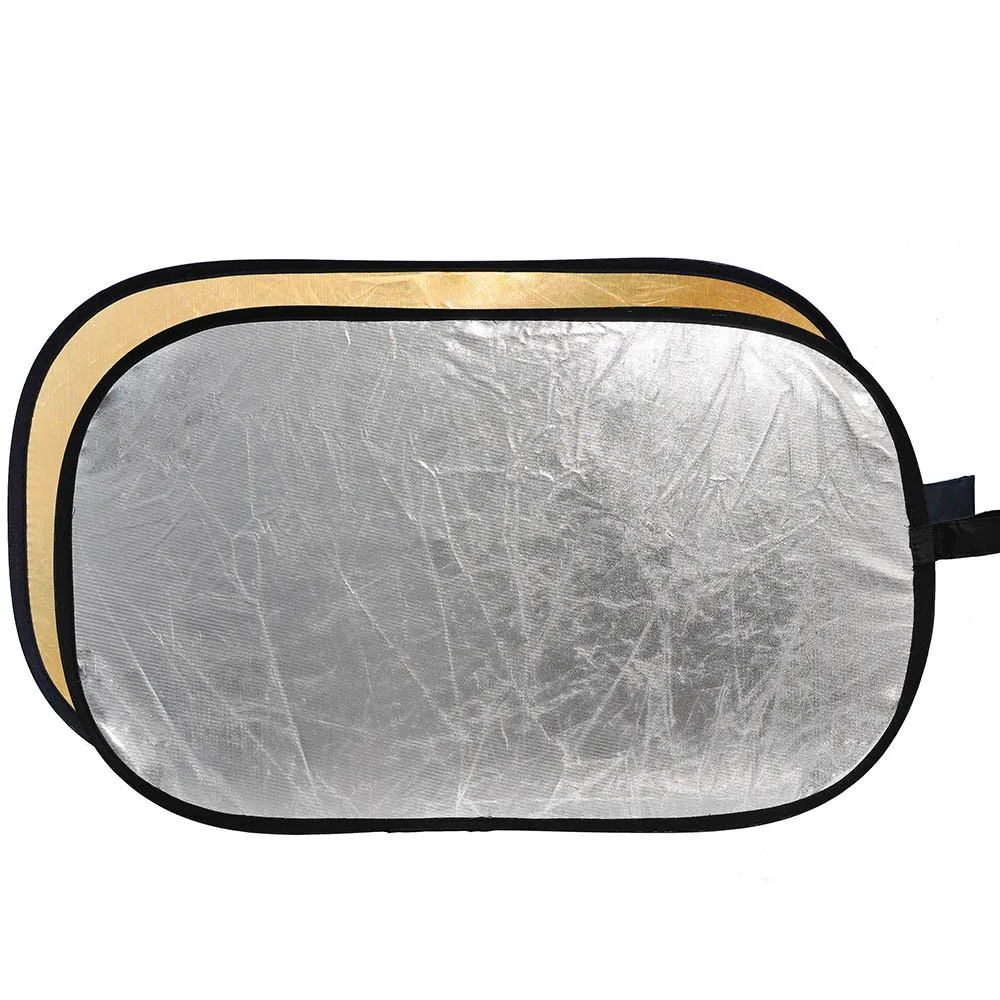Godox 2 in 1 100*150cm Portable Collapsible Lighting Oval Photography Reflector for Studio Multi Photo Disc Diffuers Gold Silve |