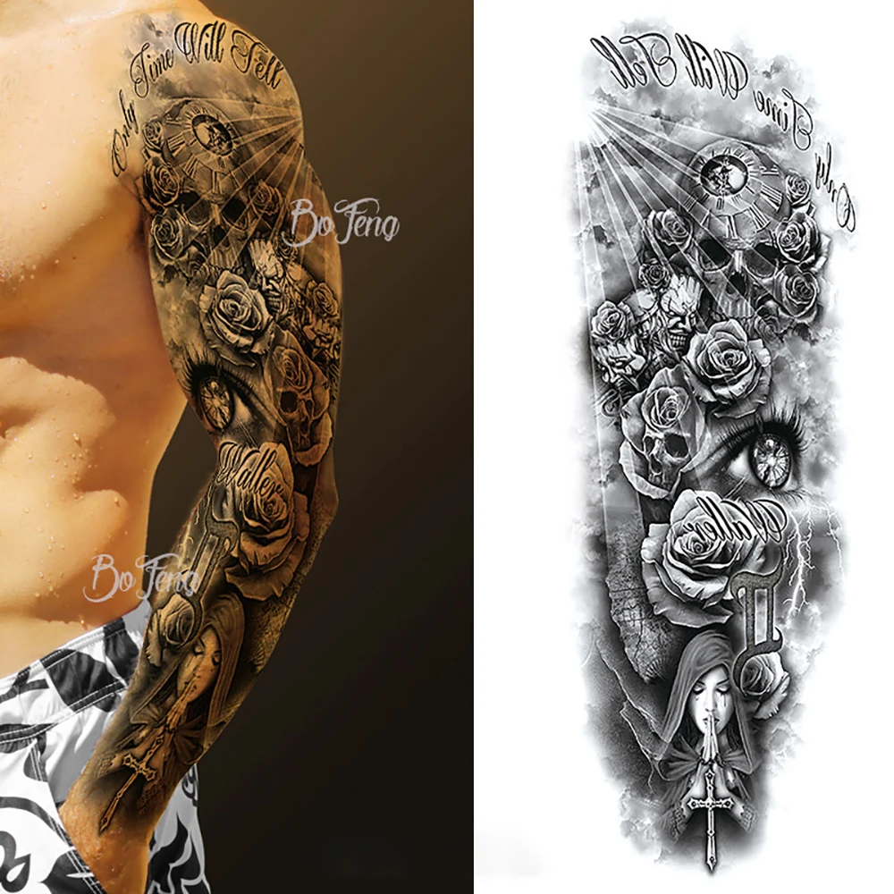 8 шт./набор водостойкие тату наклейки на всю руку|Временные тату| |
