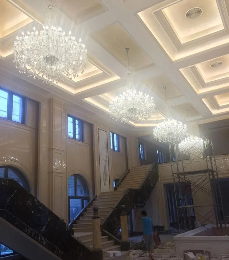 Большая Потолочная люстра светодиодные светильники из хрусталя для церкви