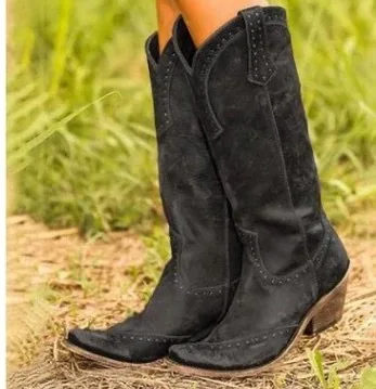 Зимние сапоги коричневые женские винтажные кожаные высокие до колена на