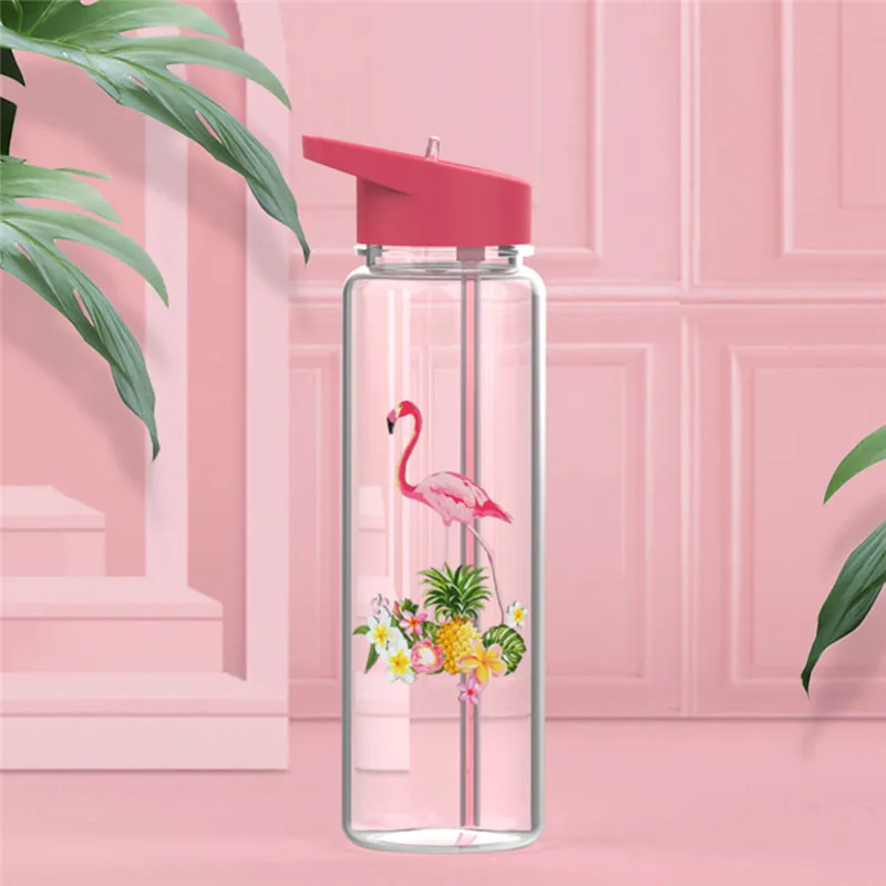 100% Тритан портативная Спортивная уличная соломенная бутылка для воды с принт