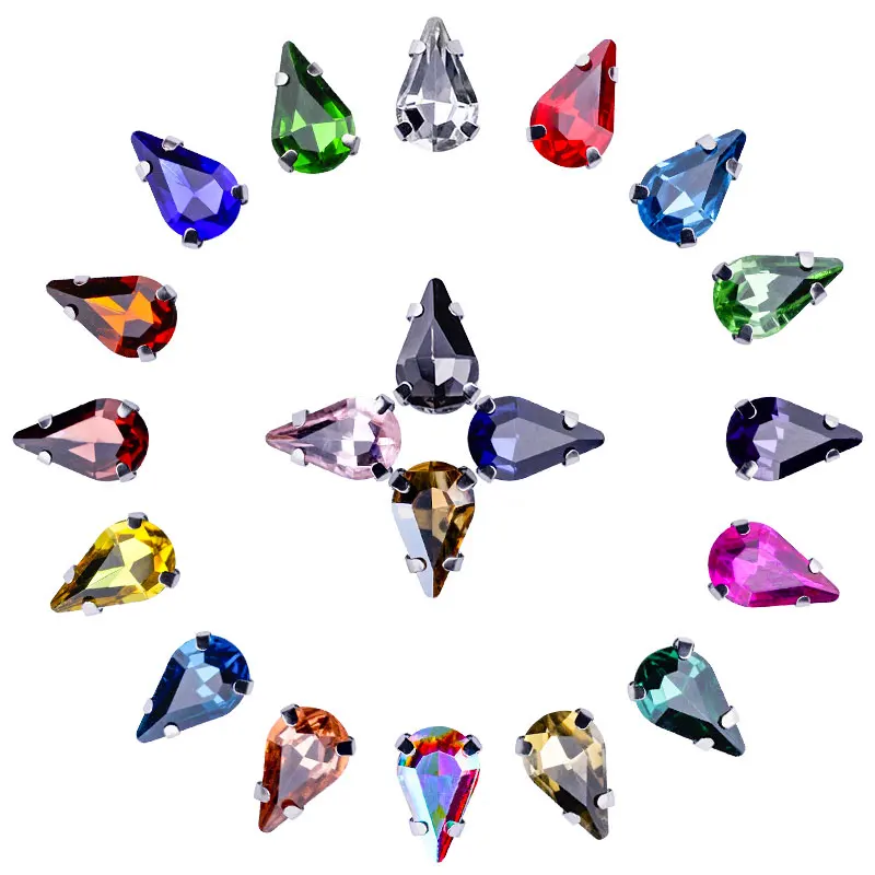 Новинка DIY Кристалл Капля воды ручная работа серебряный коготь бриллиант