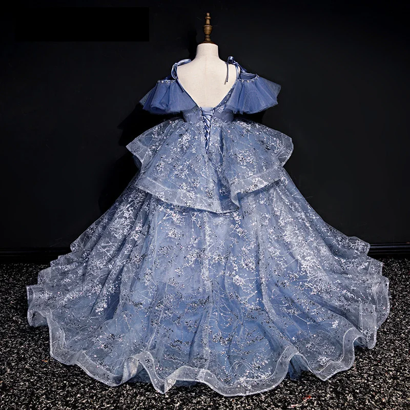 

Luxury Backless Princess Dress Spaghetti Straps Ball Gown Shoulderless Rhinestone Bandage Pageant Gowns For Party Communion